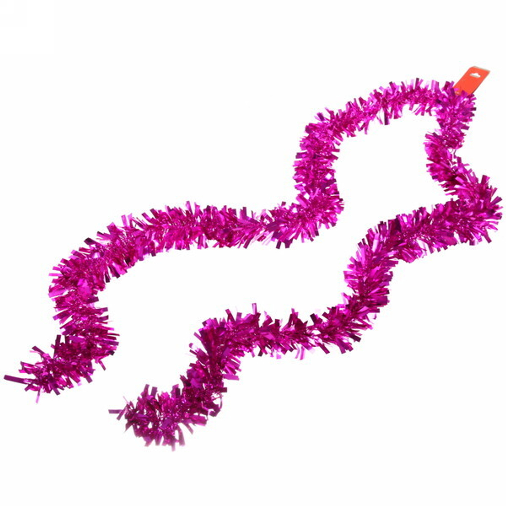 Мишура 2м 7см «Золотые блики», Фуксия