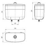 Бачок д/ун. нижний, кноп. белая, пласт. Инкоэр