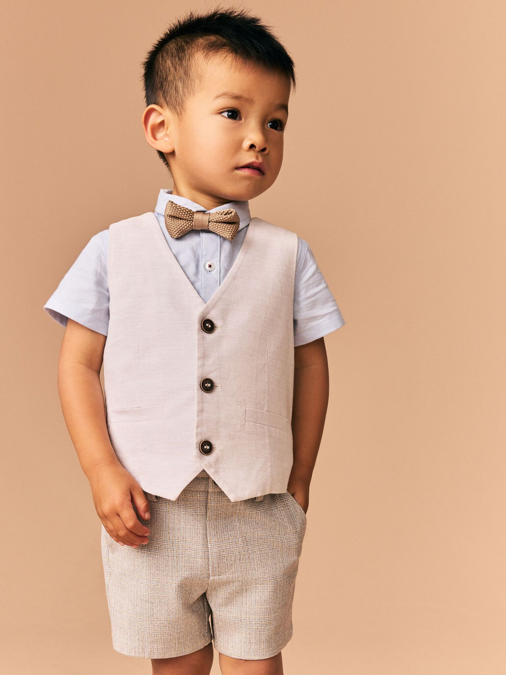 Комплект из четырех предметов для мальчика Next E51-029, Бежевый, Голубой