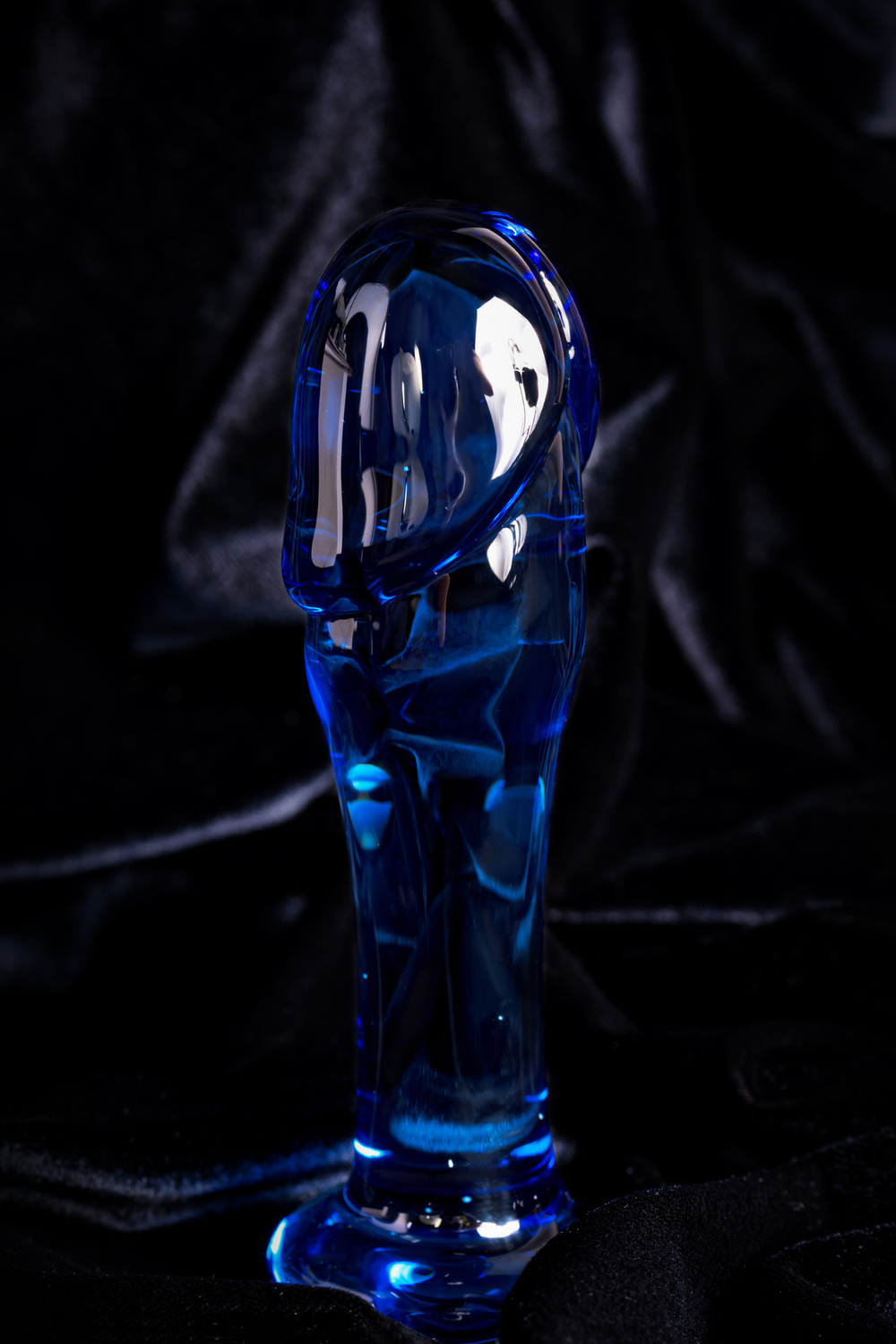 Фаллоимитатор анальный Sexus Glass стеклянный синий 13,5 см