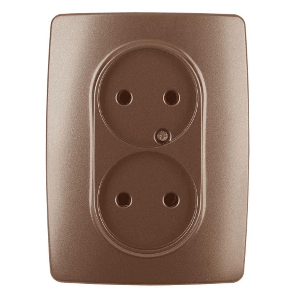 12-2107-14 ЭРА Розетка 2X2P, 16A-250В, IP20, Эра12, медь | Эра 12 Медь
