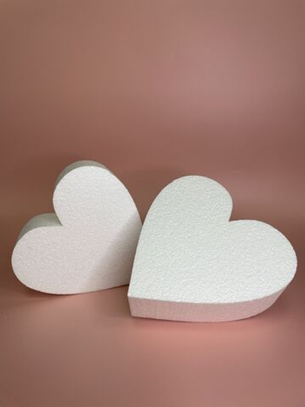 Флористическая основа из пенопласта "Сердце" 15х5 см (2 шт.)