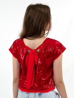 Блузка топ с пайетками для девочки
