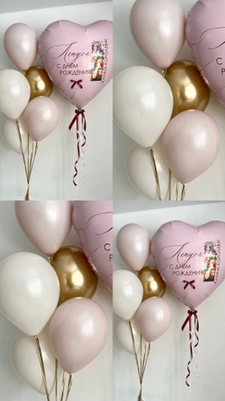 Воздушные шары для девушки золото/песок/зефир/пыльная роза №4075