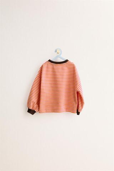 ZARA ZARA TIMELESS - ФУТБОЛКА В ПОЛОСКУ С КОНТРАСТНОЙ ОТДЕЛКОЙ, МАНДАРИНОВЫЙ