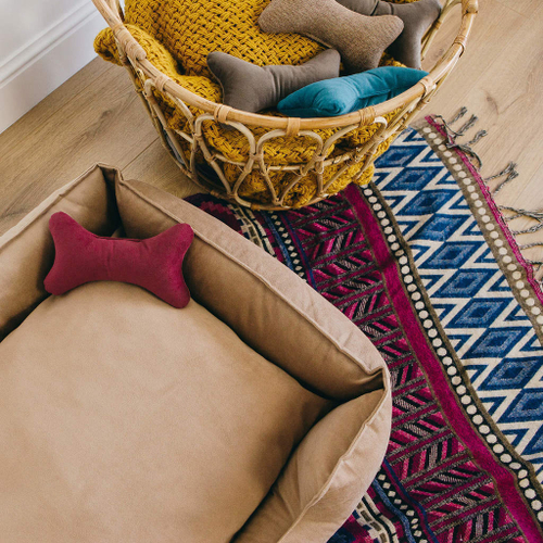 Лежанка из микровелюра, бежевый Rachel WOW