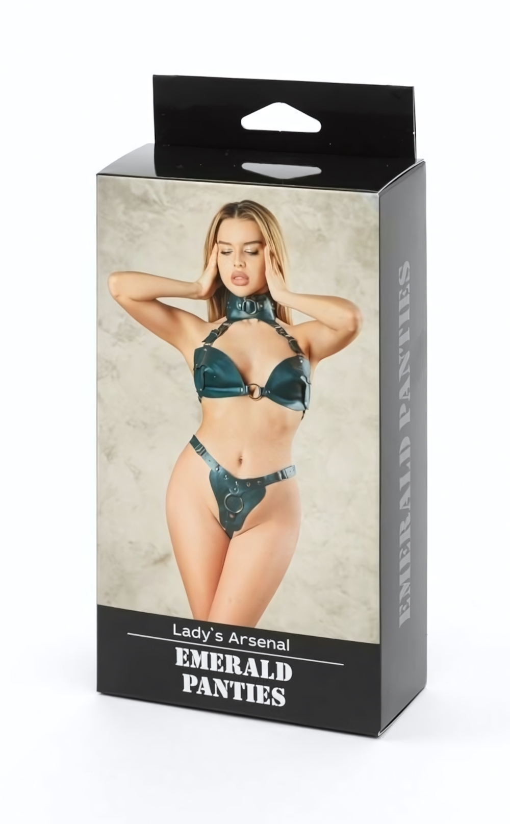 Изумрудные трусики с кольцом для насадок Emerald Panties (Размер: S-M-L) (Цвет: изумрудный)