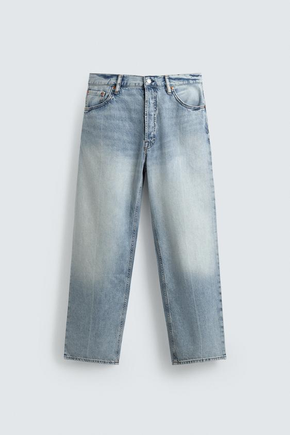 ZARA ЛЕГКИЕ ДЖИНСЫ КЛАССИЧЕСКОГО КРОЯ, ГОЛУБОЙ