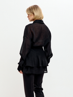 Черная блузка с баской Луна