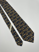 Галстук тёмно-синий с лошадьми Salvatore Ferragamo