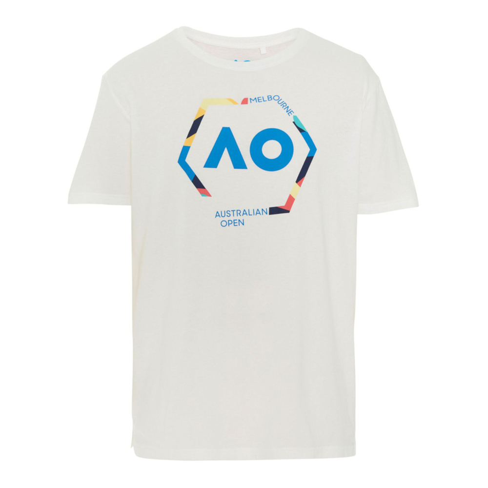 Мужское теннисное поло Australian Open Round Logo T-Shirt Men - White, Multicoloured