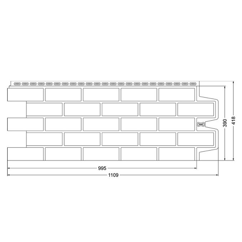 Панель фасадная Grand Line Classic Состаренный кирпич терракотовая 1109х418 мм