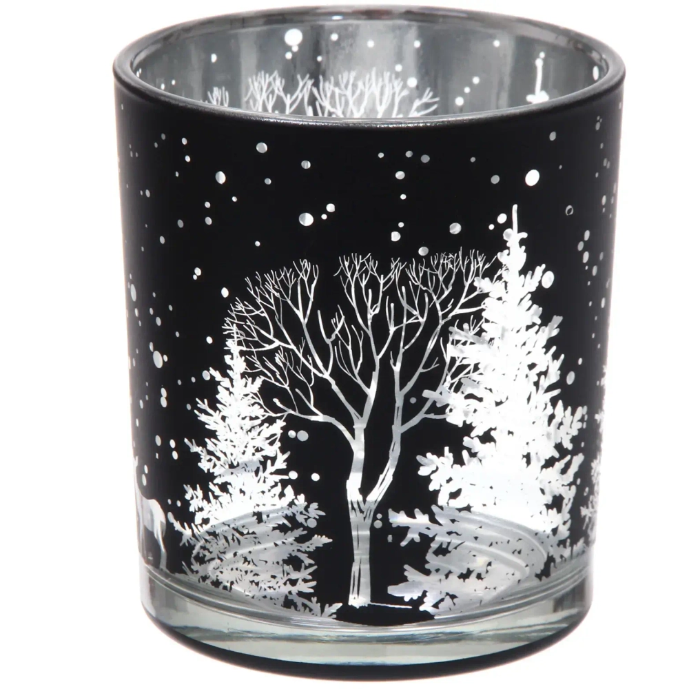 Подсвечник «Зимнее сияние» 8,5*10 см, Черный