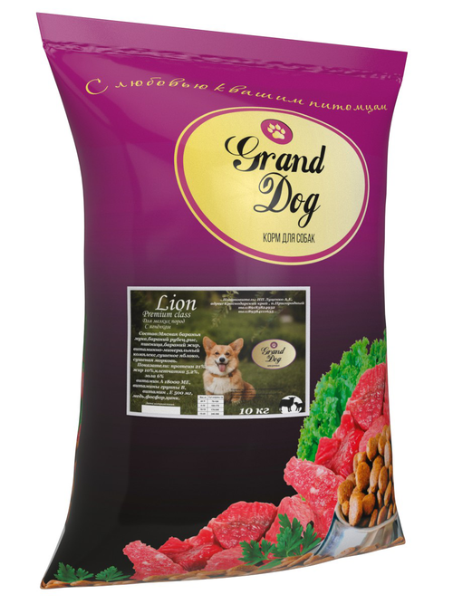 Grand dog корм сухой для взрослых собак мелких пород ягнёнок лион премиум класс