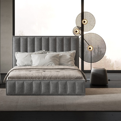 Кровать Эмили в сером велюре-букле 160