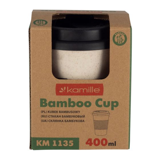 Стакан из бамбукового волокна 400 мл. Kamille KM 1135 с крышкой