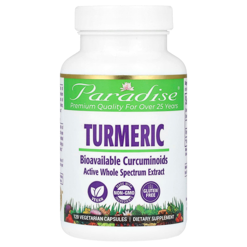 Paradise Herbs, Куркума, 120 вегетарианских капсул (250 мг на капсулу)