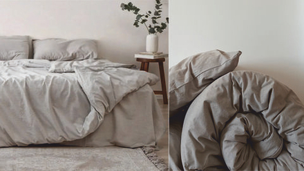 КПБ Дуэт ВАРЕНЫЙ ХЛОПОК "Серо-коричневый меланж"