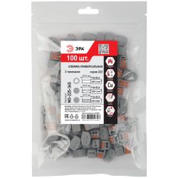 Клемма ЭРА NO-225-345 универсальная 222-412 с рычагами 2-проводная 0.08-2.5/4 мм2 упаковка 100 шт