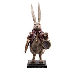 GAEM Фигурка декоративная "Кролик" с часами (LR44x1), L15 W12 H37,5 см, 2в.
