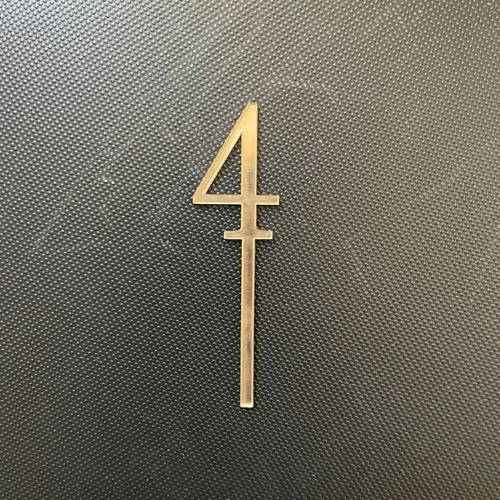 Топпер / Цифра мини "4" / акрил зеркальный золото