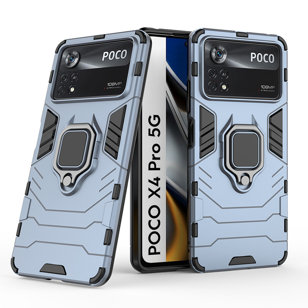Противоударный чехол с кольцом Panther Case для Xiaomi Poco X4 Pro 5G