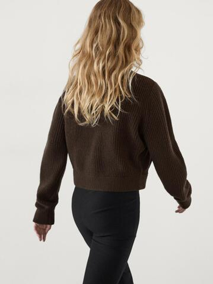 Massimo Dutti Комбинированная куртка из смесовой шерсти, коричневый