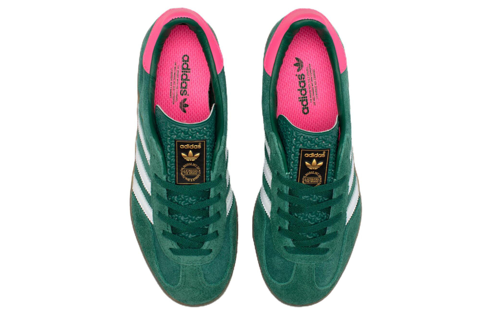 Adidas originals Gazelle indoor leather-trimmed suede soft and comfortable non-slip wear-resistant low-top sneakers for men and women with the same style of green and white