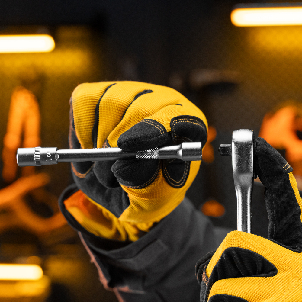 Ключ-трещотка 1/4", 90 зубьев, с быстрым сбросом, CrV Denzel