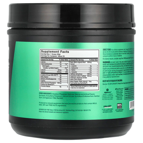 JYM Supplement Science, Pre JYM, высокоэффективная предтренировочная добавка, вишневый лаймад, 520 г (1,1 фунта)