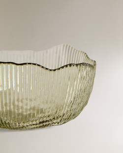 Zara Home миска из стекла, цвет зелёный, 13.3 см