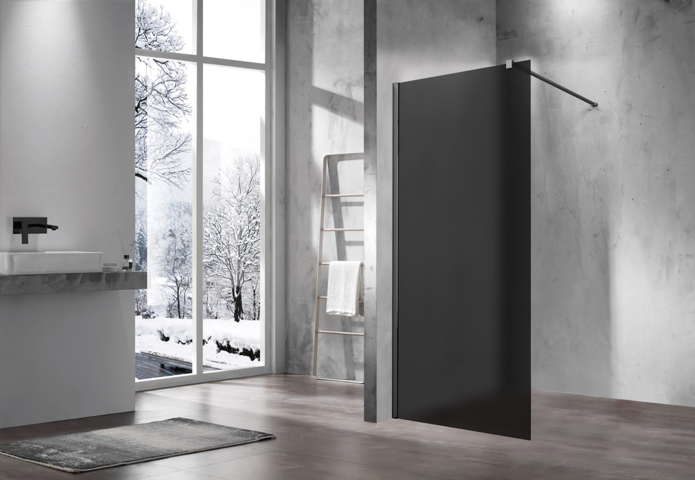 Душевая перегородка Walk-In VSW-1H900GFGM, 900*2000, вороненая сталь, стекло матовое тонированное