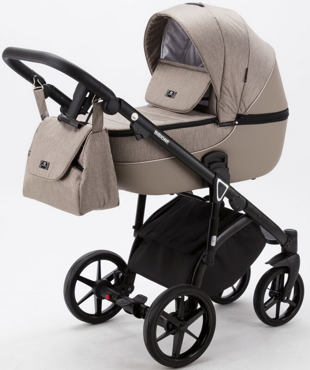 Детская коляска Adamex Bibione 2 в 1 BI-TSB07 (БЕЖ+БЕЖ.КОЖА)