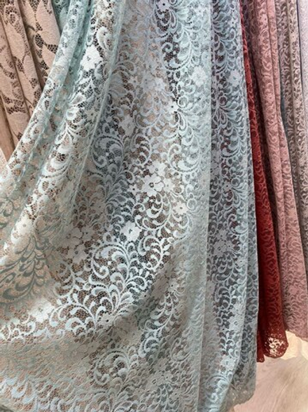 Тюль гипюр, цвет красный, бирюзовый, голубой, розовый, кремовый (высота 280 см, Турция)