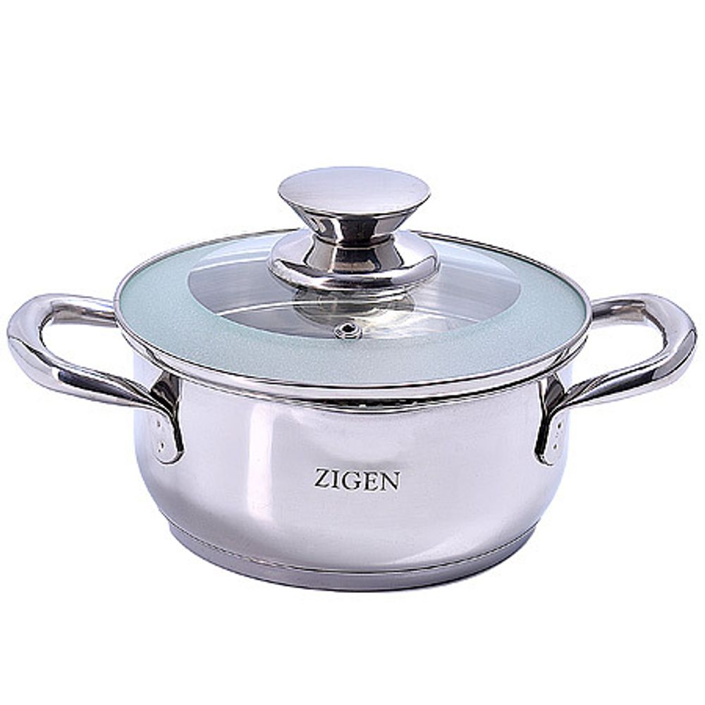 Кастрюля со сливом Zigen 602 нержавейка 2,3 л