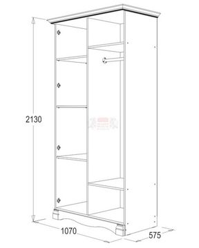 ОЛЬГА-1Н ШКАФ 2-Х ДВЕРНЫЙ