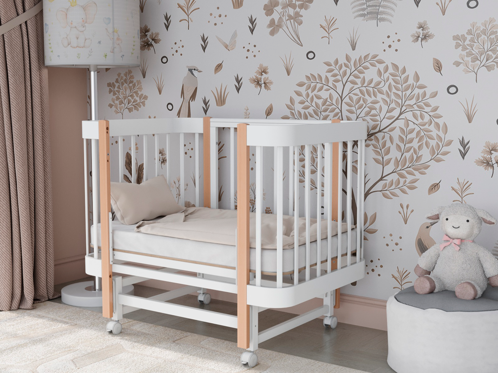 Кровать Incanto Mimi продольный маятник цвет белый/бук