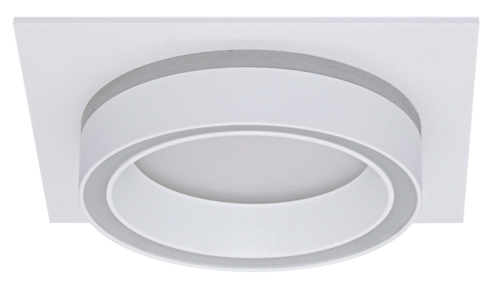 Светильник GX53 TERRA квадрат белый, встраиваемый, 105*105*40 мм, 50 шт/кор