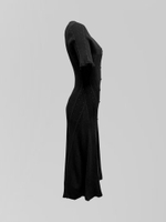 Платье 80659 трикотажное удлиненное на пуговицах и коротким рукавом