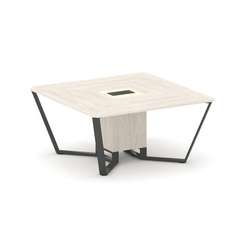 Steel Meet Стол переговорный квадратный KMK-PR.B.SP-08 Денвер Светлый/Ваниль Глянец/Металл Антрацит