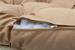 Кресло подвесное двойное Флора арт.D40-МТ006 (стойка+основание.бел.,корзн.бел.,подуш. беж. 3уп. (В))