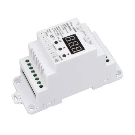 Декодер SMART-K23-DMX512-DIN (12-24V, 3x6A) (Arlight, IP20 Пластик, 5 лет) 027126