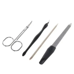 Маникюрный набор на блистере, 4 предмета «Ultramarine» (пилка металлическая, ножницы, апельсиновая палочка и триммер)