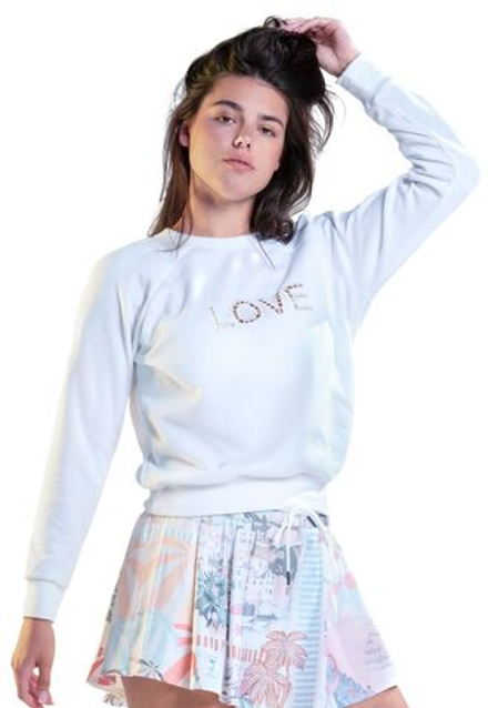 Женская теннисная куртка Lucky in Love Love Pullover - white
