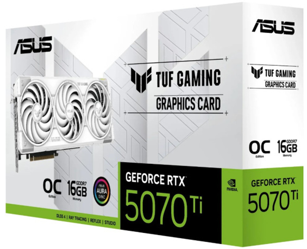 Видеокарта ASUS GeForce RTX 5070 TI TUF GAMING OC WHITE (TUF-RTX5070TI-O16G-WHITEGAMING)