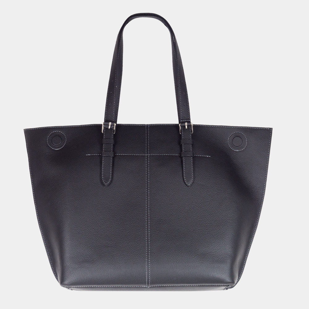 Сумка Shopper Vintage из кожи теленка, черного цвета