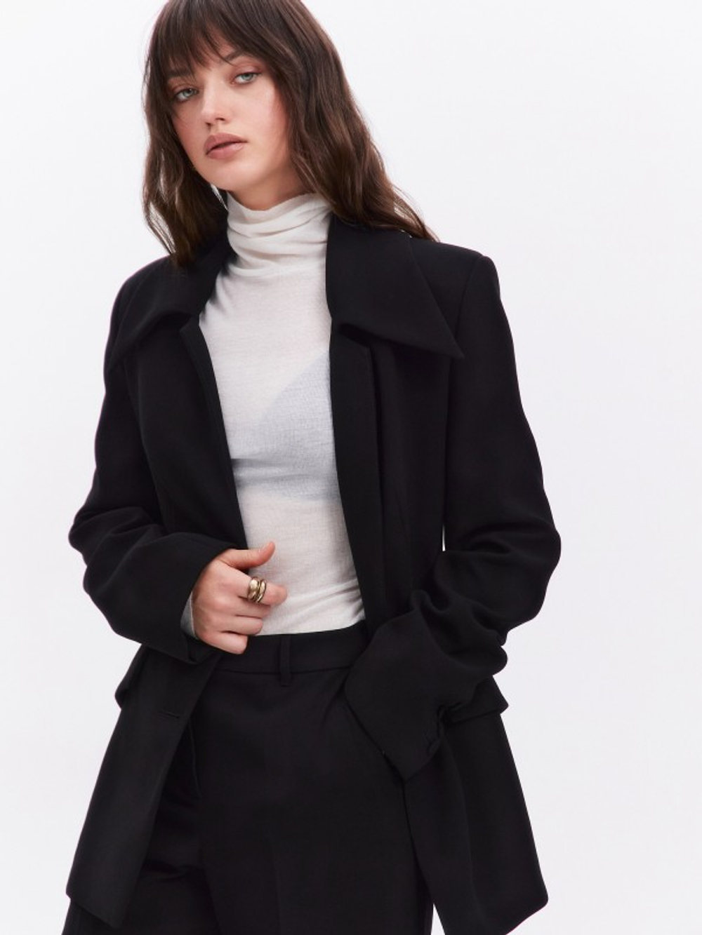 Жакет с отложным воротником