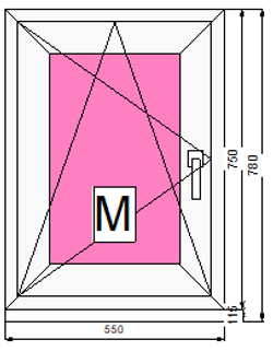 Пластиковое окно 750 х 550ТермА Эко + Москитная сетка