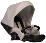 Детская коляска Indigo Mio Eco 3 в 1 с автокреслом Avionaut Cosmo Beige 04 черная кожа+св.бежевая кожа