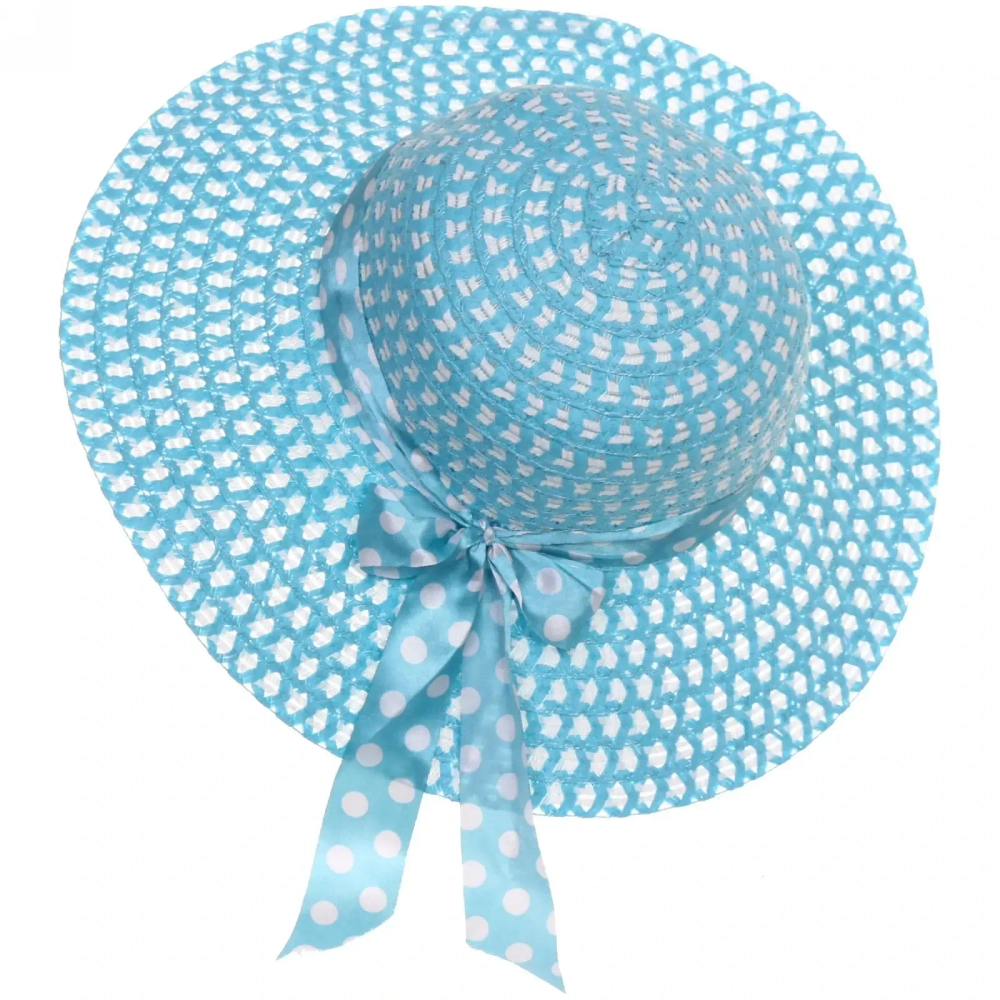 Шляпа женская с широкими полями «Summer», цвет голубой, р58, ширина полей 10см